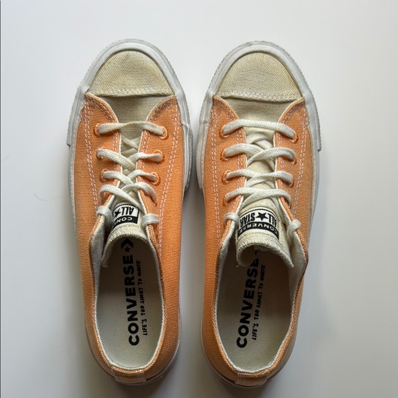 Converse Shoes - Converse Cream and Orange Canvas Sneakers